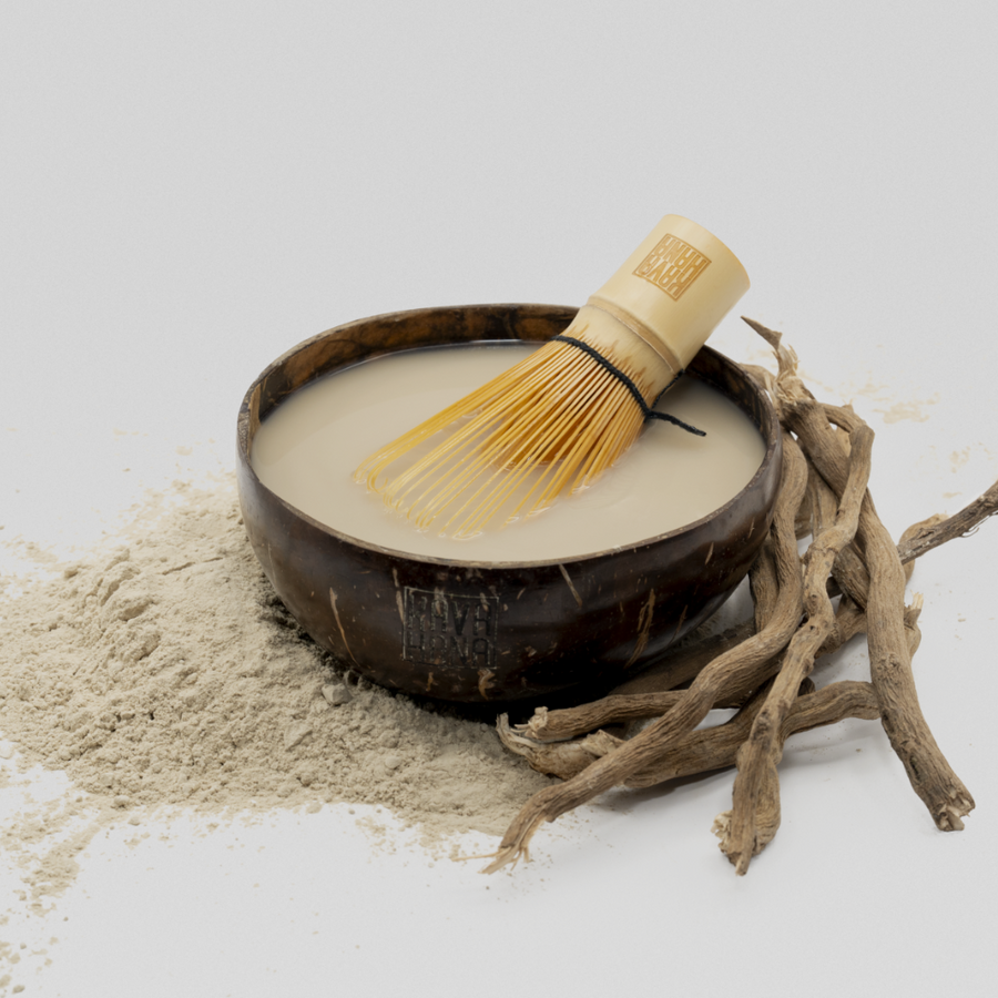 Kava Nectar prepared in a coconut bowl