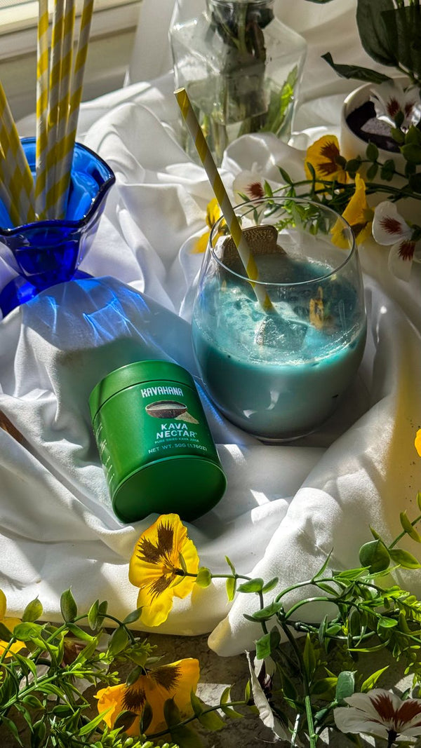 Blue Spirulina Coconut made with Kava Nectar
