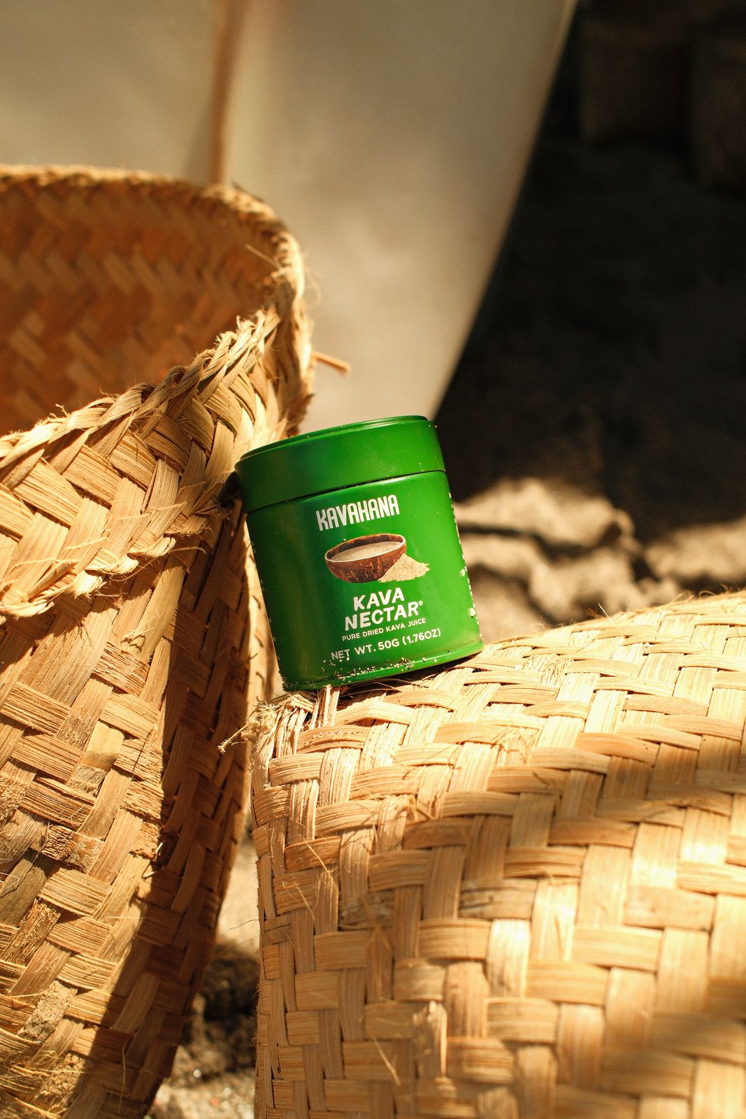 Kava Nectar tin with kava root